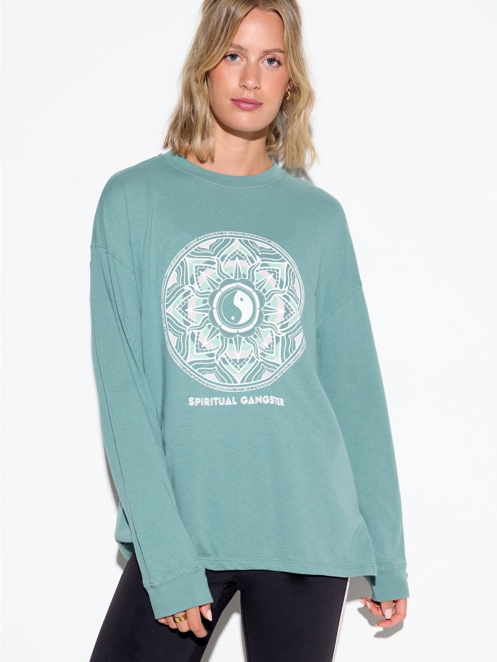 Spiritual Gangster Sage Yin Yang Mandala Long Sleeve Top - NWT